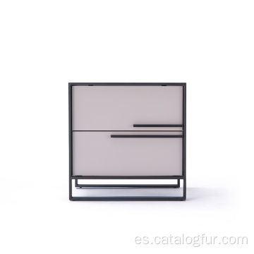 Mesita de noche Nueva canasta de almacenamiento Organizar muebles de dormitorio blancos Mesita de noche moderna de lujo Mesita de noche con ruedas Lado de la cama de metal